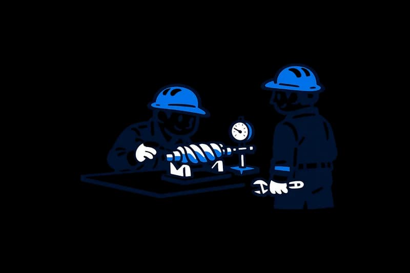 Test del rotore di un compressore durante la revisione del gruppo vite